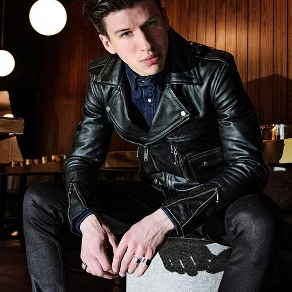 Straight to Hell Sz 40/Med Vegan Leather Logan Biker Jacket - Picture 1 of 16